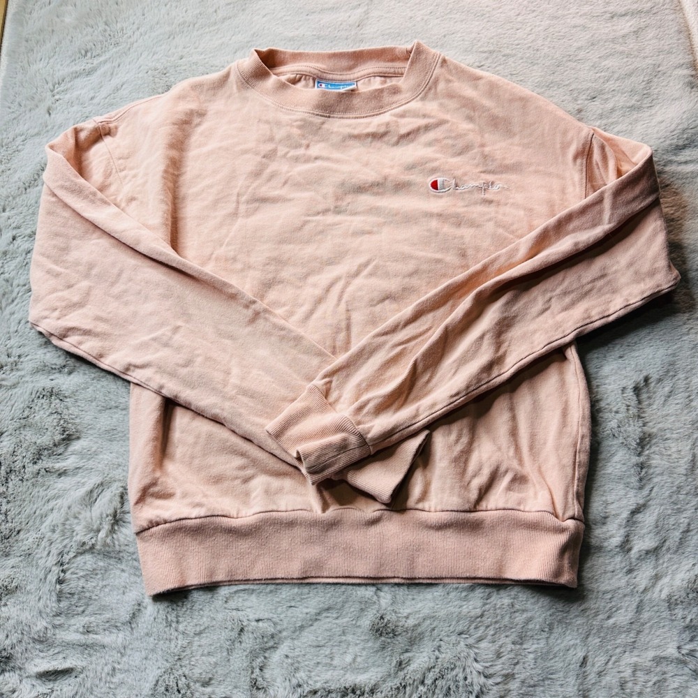Champion Sweatshirt Womens X Small Pink Crewneck‎ 100% Cotton